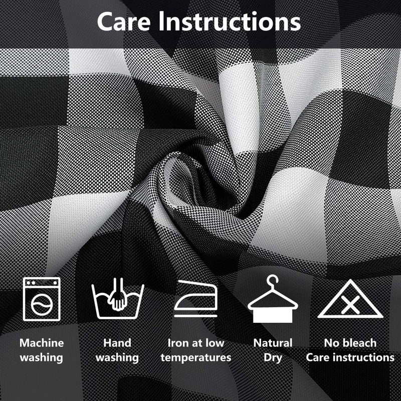 SEEYE Farmhouse Kitchen Curtains Buffalo Plaid - Tiers Curtains for Windows Light Filtering Rod Pocket Thermal Insulated or Home Bedroom Cafe Decor Window Treatments, 27â€ W x 36â€ H-2 Pcs, Black - Image 2